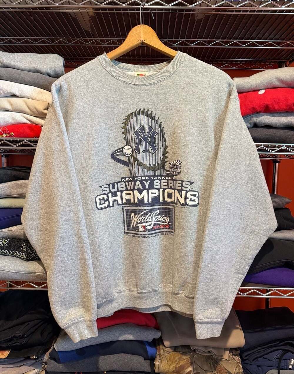 2000 New York Yankees Subway Series Champions Sweatshirt Large Men Heavyweight